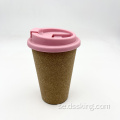 Miljövänlig återanvändbar anpassad logotyp BPA gratis 16oz kork kaffekopp med lock